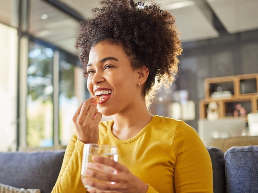Women taking supplement