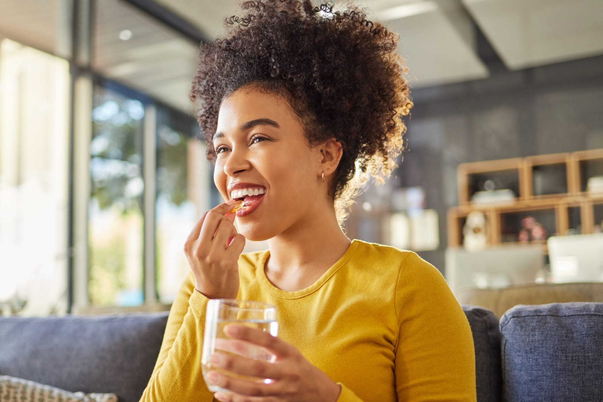 Women taking supplement